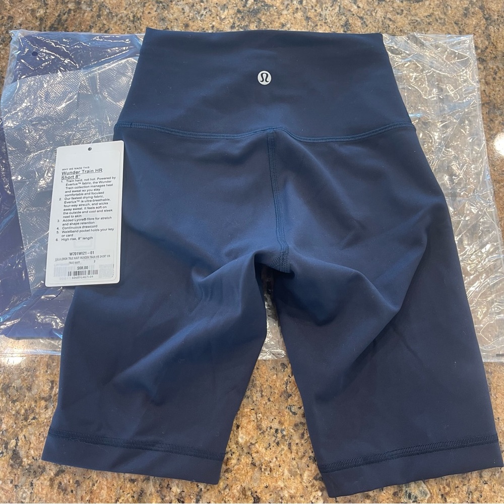 NWT Lululemon Wunder Train High Rise Short 8" true navy blue - Picture 2 of 16